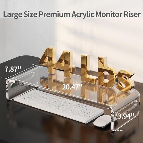 Zimilar 20 inch Large Acrylic Monitor Stand Riser, Crystal Clear Monitor Riser, Acrylic Computer Stand Riser with Keyboard Storage for Computer, Laptop, PC,iMac in Kuwait