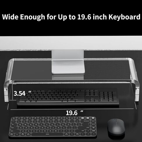 Zimilar 20 inch Large Acrylic Monitor Stand Riser, Crystal Clear Monitor Riser, Acrylic Computer Stand Riser with Keyboard Storage for Computer, Laptop, PC,iMac in Kuwait