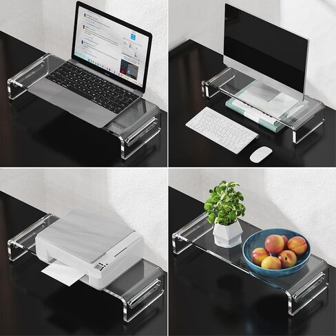 Zimilar 20 inch Large Acrylic Monitor Stand Riser, Crystal Clear Monitor Riser, Acrylic Computer Stand Riser with Keyboard Storage for Computer, Laptop, PC,iMac in Kuwait