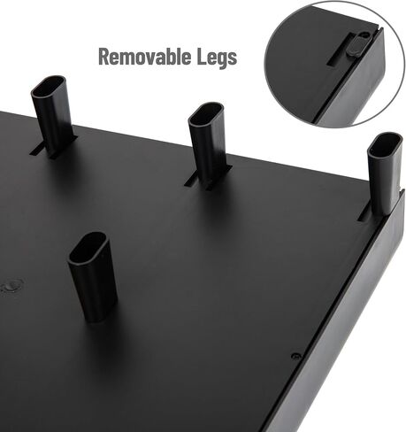 Mind Reader Monitor Stand, Laptop Riser, Desktop Organizer, Storage Drawer, Office, Plastic, 13.5"L x 13"W x 4"H, Black in Saudi Arabia