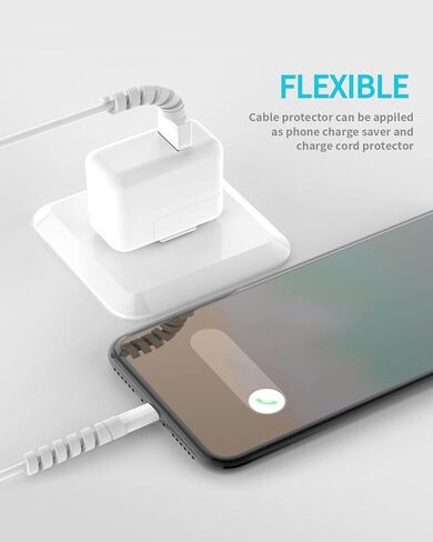 Cable Protector for Phone Pad Notebook Silicone Cord Protector 8 PCS Charger Protectors - Cable Cord Saver for Headphone Laptop Cellphone Cable Accessories (Grey) in Kuwait