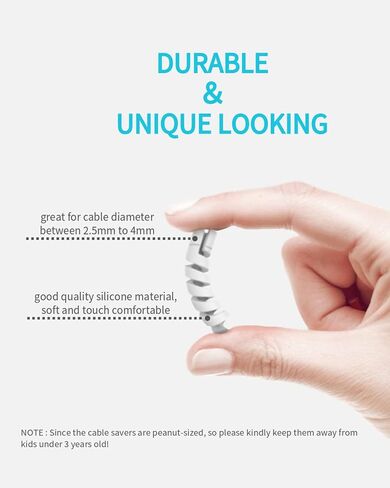 Cable Protector for Phone Pad Notebook Silicone Cord Protector 8 PCS Charger Protectors - Cable Cord Saver for Headphone Laptop Cellphone Cable Accessories (Grey) in Kuwait