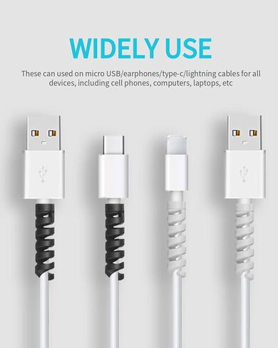 Cable Protector for Phone Pad Notebook Silicone Cord Protector 8 PCS Charger Protectors - Cable Cord Saver for Headphone Laptop Cellphone Cable Accessories (Grey) in Kuwait