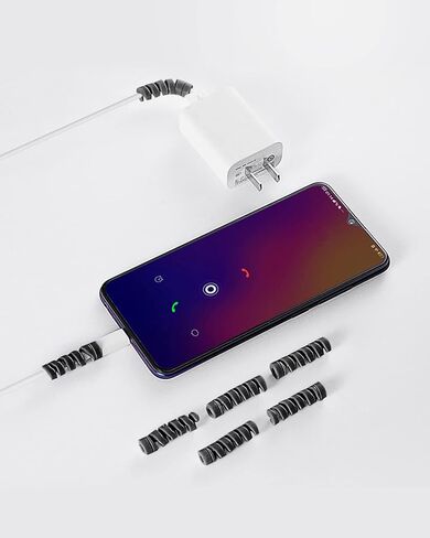 Cable Protector for Phone Pad Notebook Silicone Cord Protector 8 PCS Charger Protectors - Cable Cord Saver for Headphone Laptop Cellphone Cable Accessories (Grey) in Kuwait