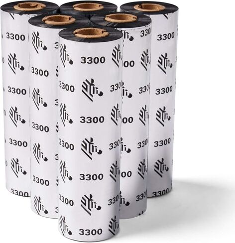 Zebra High-Performance Black Wax/Resin Ribbon for Thermal Transfer Desktop Printers, Fast and Simple Replacement, 4.33 in Wide 242 ft Long 0.5 in Core 6 Rolls 10031725SP in Saudi Arabia