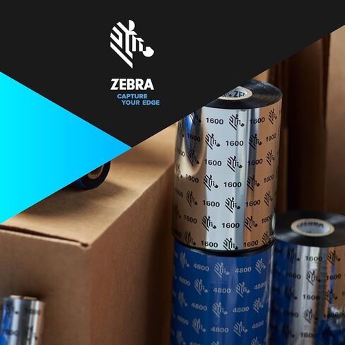 Zebra High-Performance Black Wax/Resin Ribbon for Thermal Transfer Desktop Printers, Fast and Simple Replacement, 4.33 in Wide 242 ft Long 0.5 in Core 6 Rolls 10031725SP in Saudi Arabia