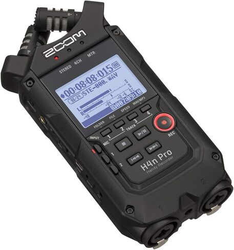 جهاز تسجيل Zoom H4n Pro أسود بالكامل بأربعة مسارات (موديل 2020) مع مجموعة جيتار كلاسيكي من بلانيت ويفز مكونة من 10 قطع وواقي أمامي وحزمة كابل أدوات بطول 10 أقدام in Saudi Arabia