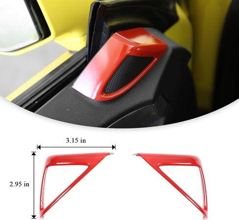 متوافق مع سيارة شيفروليه كامارو 2010-2015، قطعتان من غطاء مكبر الصوت الداخلي (أحمر) in Saudi Arabia