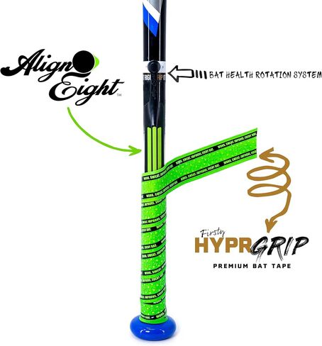 Align Eight™ - الجيل التالي من أداء قبضة المضرب المخصصة - البيسبول، والكرة اللينة، وFastpitch، وSlowpitch - مدعوم من USSSA - التدريب واللعب داخل اللعبة - معتمد من المدرسة الثانوية والكلية in Saudi Arabia