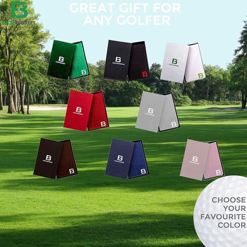Quality Leather Golf Scorecard Holder - Yardage Book Cover - Golf Yardage Book - Golf Scorecard Book -Free Pencil and Stat Tracker Sheet in Saudi Arabia