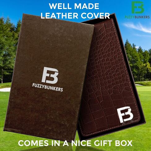 Quality Leather Golf Scorecard Holder - Yardage Book Cover - Golf Yardage Book - Golf Scorecard Book -Free Pencil and Stat Tracker Sheet in Saudi Arabia