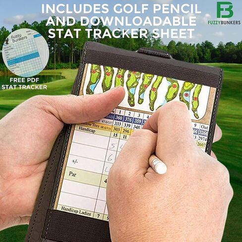 Quality Leather Golf Scorecard Holder - Yardage Book Cover - Golf Yardage Book - Golf Scorecard Book -Free Pencil and Stat Tracker Sheet in Saudi Arabia