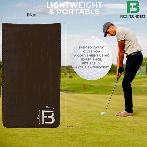 Quality Leather Golf Scorecard Holder - Yardage Book Cover - Golf Yardage Book - Golf Scorecard Book -Free Pencil and Stat Tracker Sheet in Saudi Arabia