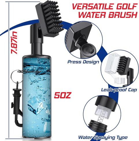 Golf Club Cleaner, Golf Club Cleaning Kit - Golf Club Brush & Golf Towel, Golf Brush Holds 5 Ounces of Water Anti Leak, Keep Your Club in, Golf Club Bag Accessories Golf Gifts for Men in Kuwait