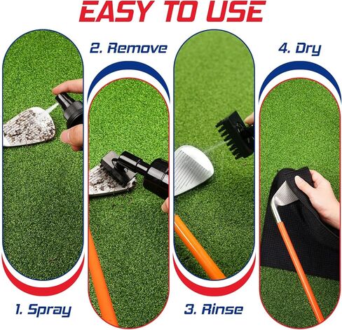 Golf Club Cleaner, Golf Club Cleaning Kit - Golf Club Brush & Golf Towel, Golf Brush Holds 5 Ounces of Water Anti Leak, Keep Your Club in, Golf Club Bag Accessories Golf Gifts for Men in Kuwait