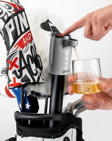 Pins & Aces Golf LiquorStick 2.0 - موزع مشروبات كهربائي، قابل لإعادة الشحن، من الفولاذ المقاوم للصدأ - يحمل ما يصل إلى 750 مل - احتفظ بمشروبك البارد في كل حقيبة جولف. تصميم جديد ومحسن! in Saudi Arabia