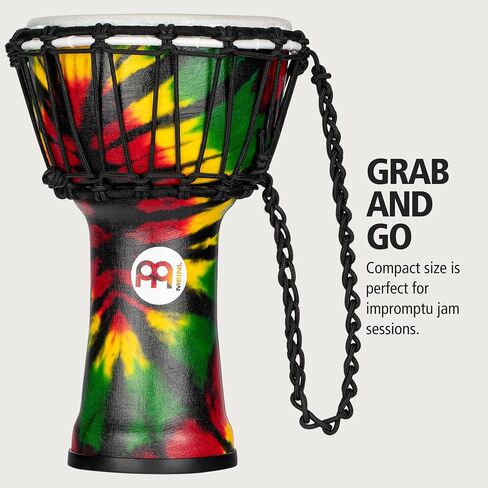 Meinl Percussion Junior Djembe Hand Drum Circle Instrument, Synthetic Shell and Head — NOT Made in China — Compact Size Rope Tuned, 2-Year Warranty (JRD-TA) in Saudi Arabia