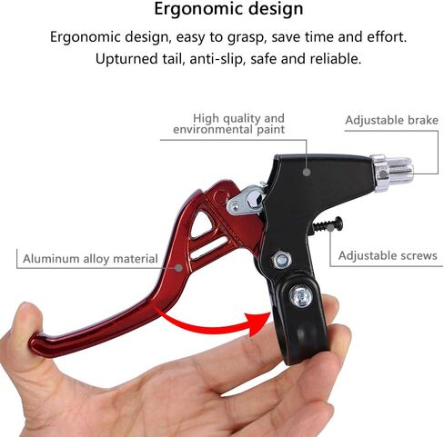 زوج واحد من أذرع فرامل الدراجة، مقبض عالمي من سبائك الألومنيوم للدراجات الجبلية، دراجة الأطفال، دراجة قابلة للطي، MTB BMX بقطر 2.2 سم (أحمر) in Kuwait