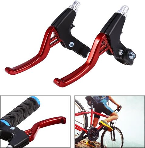 زوج واحد من أذرع فرامل الدراجة، مقبض عالمي من سبائك الألومنيوم للدراجات الجبلية، دراجة الأطفال، دراجة قابلة للطي، MTB BMX بقطر 2.2 سم (أحمر) in Kuwait