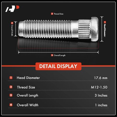 مسامير عجلة A-Premium M14-1.50 متوافقة مع شيفروليه سيلفرادو 1500 2500 HD سوبربان تاهو إكسبريس جي إم سي سييرا 3500 يوكون كاديلاك هامر مجموعة 6 قطع in Kuwait