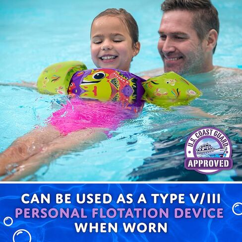 سترة نجاة للأطفال من Stearns Puddle Jumper، عوامات سباحة متغيرة الألوان للأطفال، سترة نجاة من النوع III معتمدة من USCG لحمام السباحة والشاطئ والبحيرة وركوب القوارب in Kuwait