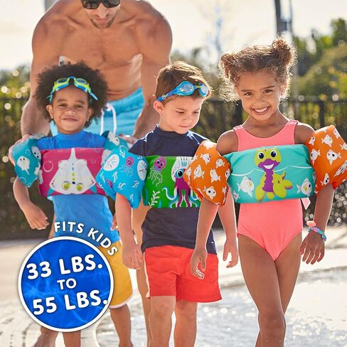 سترة نجاة للأطفال من Stearns Puddle Jumper، عوامات سباحة متغيرة الألوان للأطفال، سترة نجاة من النوع III معتمدة من USCG لحمام السباحة والشاطئ والبحيرة وركوب القوارب in Kuwait