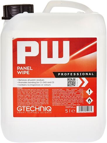 Gtechniq - مسح لوحة PW - قم بإزالة جميع بقايا الطلاء بسهولة من طلاء السيارة؛ إعداد الألواح لتطبيق الطلاءات الرابطة كيميائياً؛ أوراق مطهرة السطح (500 ملليلتر) in Kuwait