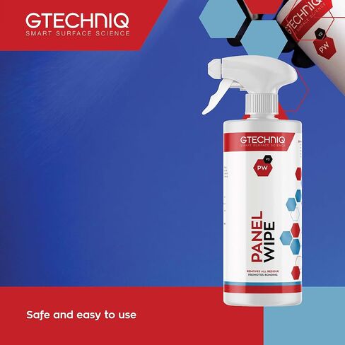 Gtechniq - مسح لوحة PW - قم بإزالة جميع بقايا الطلاء بسهولة من طلاء السيارة؛ إعداد الألواح لتطبيق الطلاءات الرابطة كيميائياً؛ أوراق مطهرة السطح (500 ملليلتر) in Kuwait