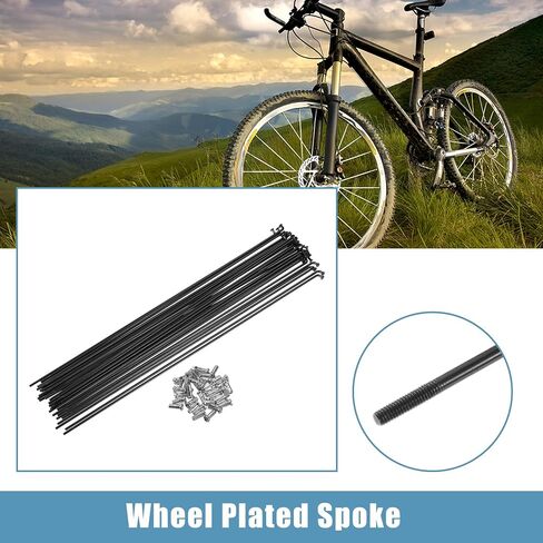 X AUTOHAUX 36pcs 13G J Bend Bicycle Galvanized Spokes Cycle Spokes with Brass Nipples Steel Spokes for Mountain Bike MTB in Saudi Arabia