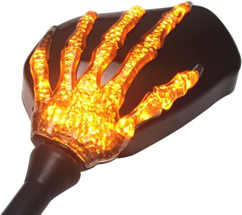 Pairs of Distinctive Skull Skeleton Hand 8mm 10mm Rearview Side Mirror for Motorcycle Scooter Moped Bike Standard Bike (Black) in Saudi Arabia