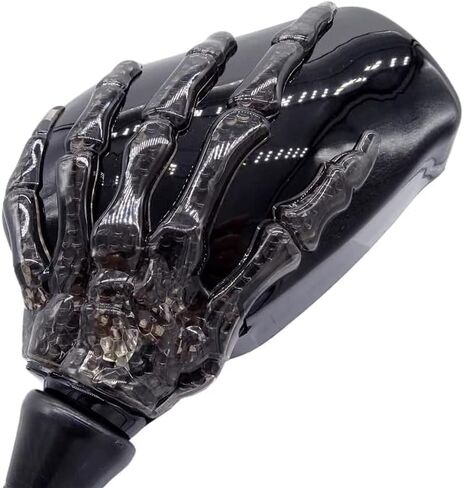 Pairs of Distinctive Skull Skeleton Hand 8mm 10mm Rearview Side Mirror for Motorcycle Scooter Moped Bike Standard Bike (Black) in Saudi Arabia