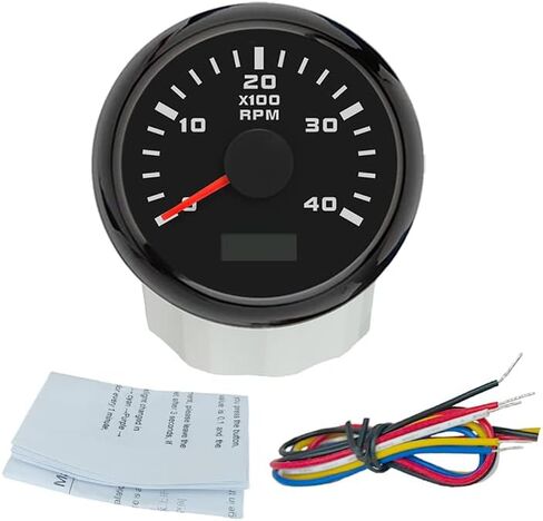 ELING 52 مللي متر محرك الديزل 4000 دورة في الدقيقة مقياس سرعة الدوران مع عداد ساعة 12 فولت 24 فولت مع إضاءة خلفية حمراء لشاحنة RV in Kuwait