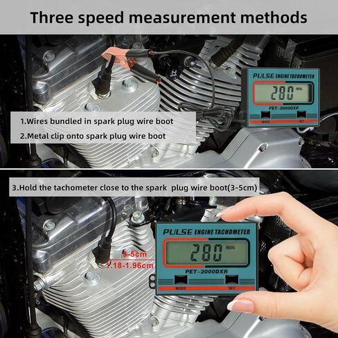 مقياس سرعة الدوران الرقمي - مقياس سرعة الدوران بالمنشار مقياس سرعة الدوران الرقمي شاشة نبض عداد السرعة لسلسلة المنشار كروبر مولد جزازة العشب RV ATV الترابية دراجة موتوكروس قارب جرار (ب) in Kuwait