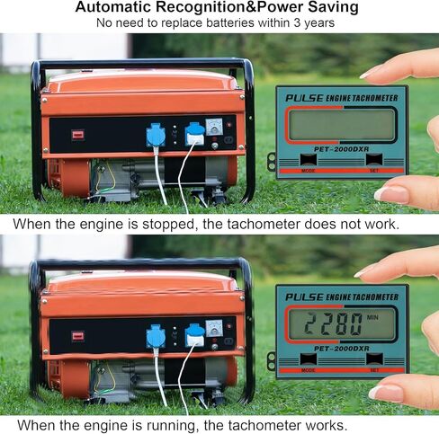 مقياس سرعة الدوران الرقمي - مقياس سرعة الدوران بالمنشار مقياس سرعة الدوران الرقمي شاشة نبض عداد السرعة لسلسلة المنشار كروبر مولد جزازة العشب RV ATV الترابية دراجة موتوكروس قارب جرار (ب) in Kuwait