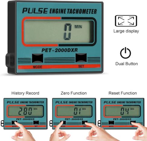 مقياس سرعة الدوران الرقمي - مقياس سرعة الدوران بالمنشار مقياس سرعة الدوران الرقمي شاشة نبض عداد السرعة لسلسلة المنشار كروبر مولد جزازة العشب RV ATV الترابية دراجة موتوكروس قارب جرار (ب) in Kuwait