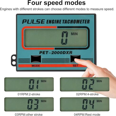 مقياس سرعة الدوران الرقمي - مقياس سرعة الدوران بالمنشار مقياس سرعة الدوران الرقمي شاشة نبض عداد السرعة لسلسلة المنشار كروبر مولد جزازة العشب RV ATV الترابية دراجة موتوكروس قارب جرار (ب) in Kuwait