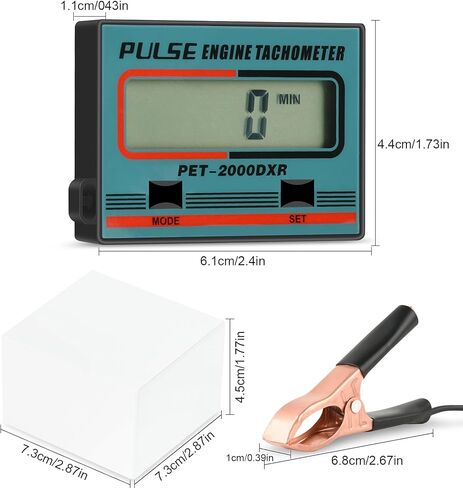 مقياس سرعة الدوران الرقمي - مقياس سرعة الدوران بالمنشار مقياس سرعة الدوران الرقمي شاشة نبض عداد السرعة لسلسلة المنشار كروبر مولد جزازة العشب RV ATV الترابية دراجة موتوكروس قارب جرار (ب) in Kuwait