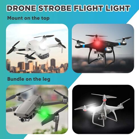 ضوء ستروب بدون طيار متوافق مع طائرات DJI بدون طيار، إضاءة مضادة للتصادمات FAA، 3 ألوان أضواء LED للرحلات الليلية in Kuwait