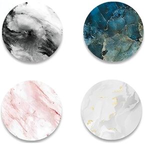 4 Pack Multi-Function Foldable Finger Cell Phone Stand Mount and Stand for Smartphones and Tablets Marble Pattern (Marble Pattern B)