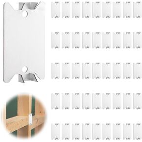 50 Pack Nail Plate for Wood Studs, Cable Wire Protector Plate, 1.5 x 2.5 Inch Anti-Nail Protection Plate Shield, Nail Plates Electrical