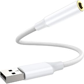 Pastall USB to Aux Adapter, Aux to USB, USB to 3.5mm Jack Audio Adapter,USB to Audio Jack Adapter,USB to 3.5mm TRRS Female Headset for PS4/PS5/Headphone/Mac/Linux/Laptop/Desktops/Docking Station