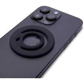 Dual-Sided Magnetic Silicone Phone Grip for iPhone Pro Max and for MagSafe-Compatible Phone Cases (Black)