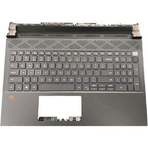 Replacement Laptop Palmrest for Dell G15 5510 5511 5515 Upper Case Cover with Colorful Backlit Keyboard 04R6Y3 4R6Y3 0NYJ0D NYJ0D (Black)