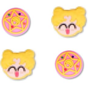 PERFECTSIGHT Switch Thumb Grips, Cute Joystick Caps for Nintendo Switch, 4 PCS Thumbstick Cover for Switch Lite, Switch OLED, Analog Stick Button Cover for NS Joycon Controller (Yellow+Pink)