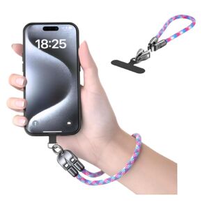 2 IN 1 Cell Phone Lanyard Fast Charging Data Cable,240W Multifuctional Universal Crossbody Cell Phone Strap with USB C to USB C Adapter,480Mbps Data Transfer 5A Braided USB C Cable Cell Phone Lanyard