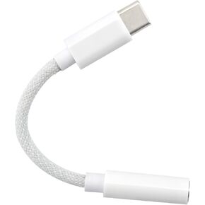 2 PCS USB C to 3.5 mm Headphone Jack Adapter, Type C to Aux Audio Braided Cable Connector Adaptor Compatible with iPhone 15/16 Series, Samsung Galaxy S24 S23 S22 21Ultra, iPad Pro, MacBook