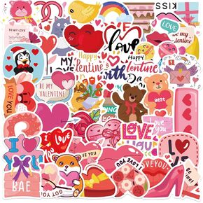 100Pcs Cute Valentines Day Stickers Love Heart Rose Stickers Valentine Animals Stickersfor Kids Teens Adults Scrapbooking Water Bottle Classroom Exchange Party Favors Weddings Anniversaries Gifts