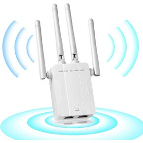 2025 WiFi Extender Signal Booster,WiFi Extender, 5G WiFi Booster with 1200Mbps Dual Band(Up to 10000sq.ft for 55+ Devices),WiFi Repeater with 4 Antennas 360° Full Coverage,1-Tap Setup & Ethernet Port