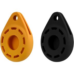 Silicone Case for Tile Sticker 2024 & AirTag 2021 with Carabiners, 2 Pack Anti-Scratch Protective Cover for Tile Tracker (Black/Yellow)