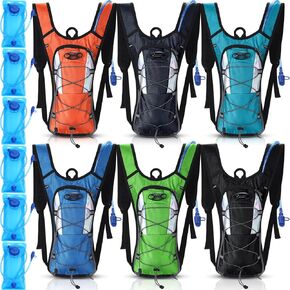 Chunful 6 Pack Running Hydration Backpack Festival Hydration Packs Lightweight Water Backpack with 2L Hiking Water Bladder for Women Men Running Cycling Climbing Hiking